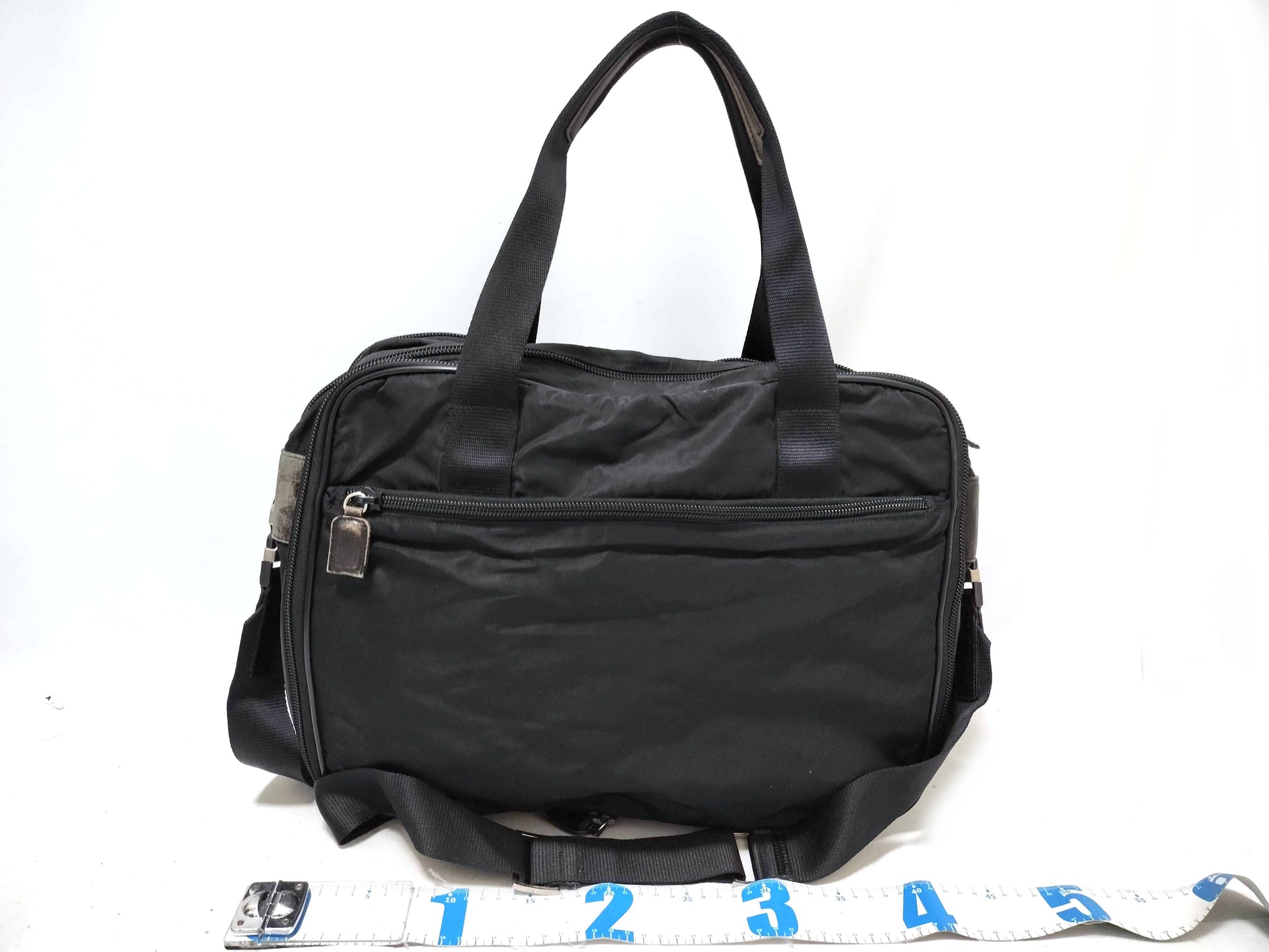 PRADA Nylon Prada Business Bag 2-Way Triangle Logo Black Business Bag