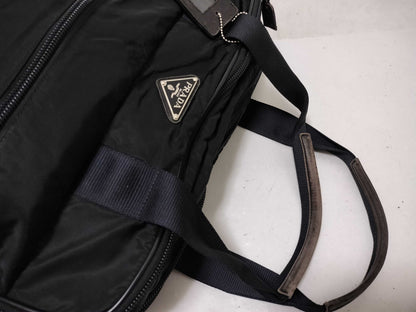 PRADA Nylon Prada Business Bag 2-Way Triangle Logo Black Business Bag