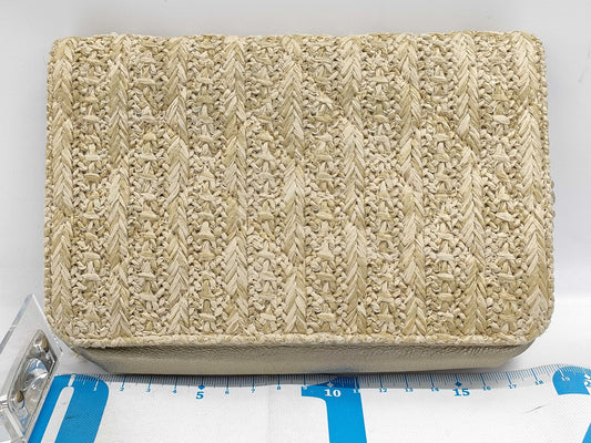 CHANEL Matelasse Raffia Chain Wallet, Beige, Owl Design, 25 Series