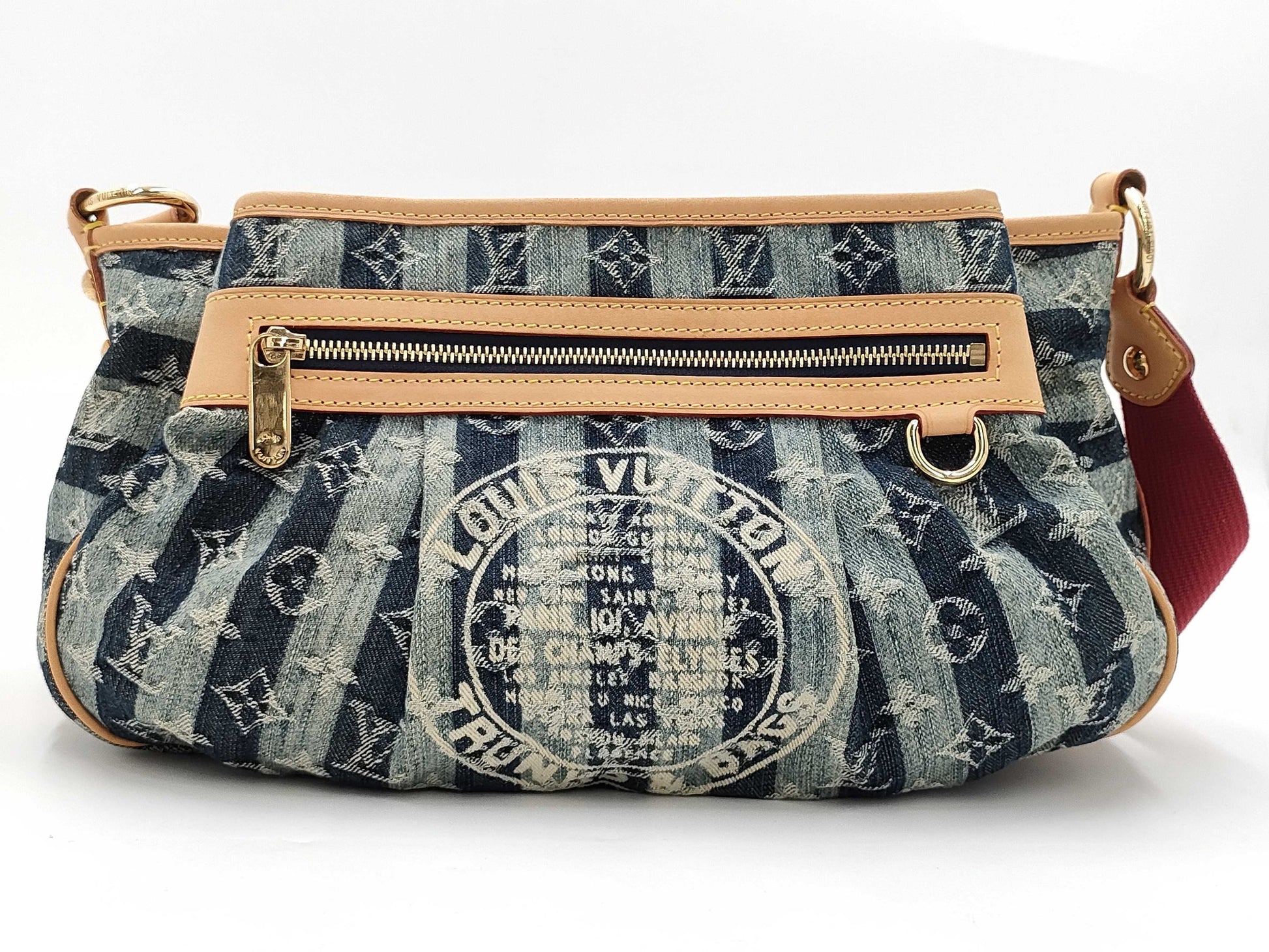 LOUIS VUITTON Monogram Denim Porte Epol Raye MM M95334 AR1016 Shoulder Bag