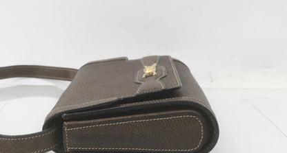 CELINE Vintage Leather Brown Shoulder Bag