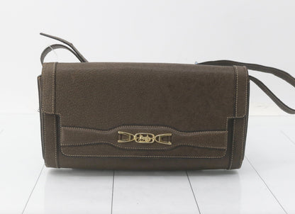 CELINE Vintage Leather Brown Shoulder Bag