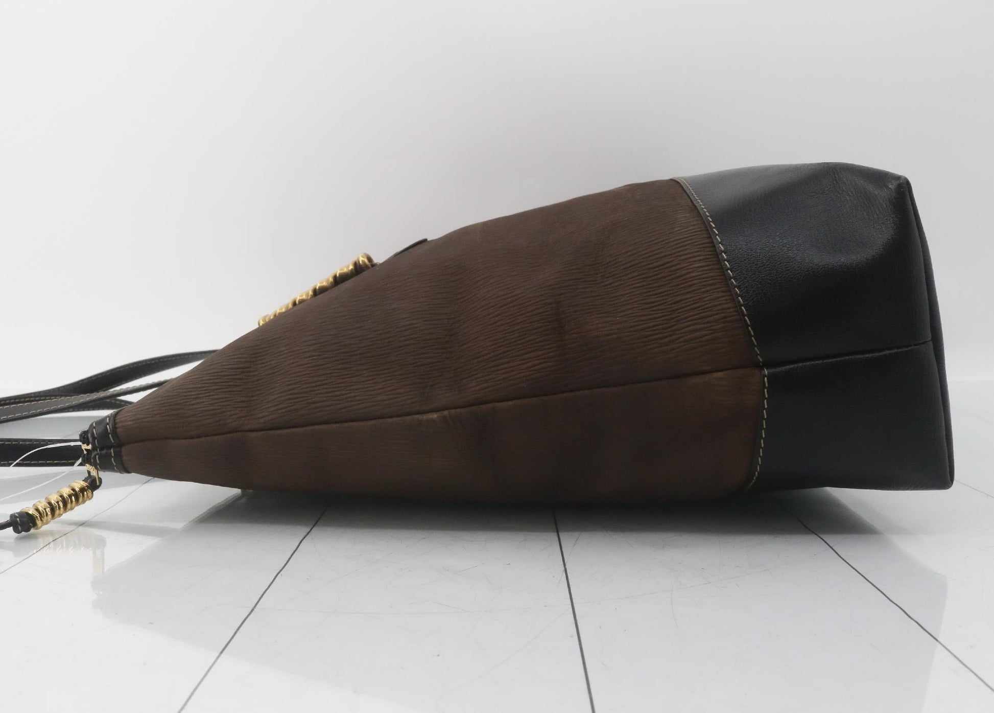 LOEWE Velázquez Tote Bag Leather Brown Black Tote Bag