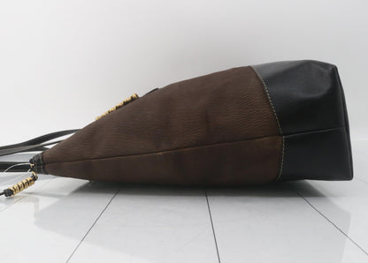 LOEWE Velázquez Tote Bag Leather Brown Black Tote Bag