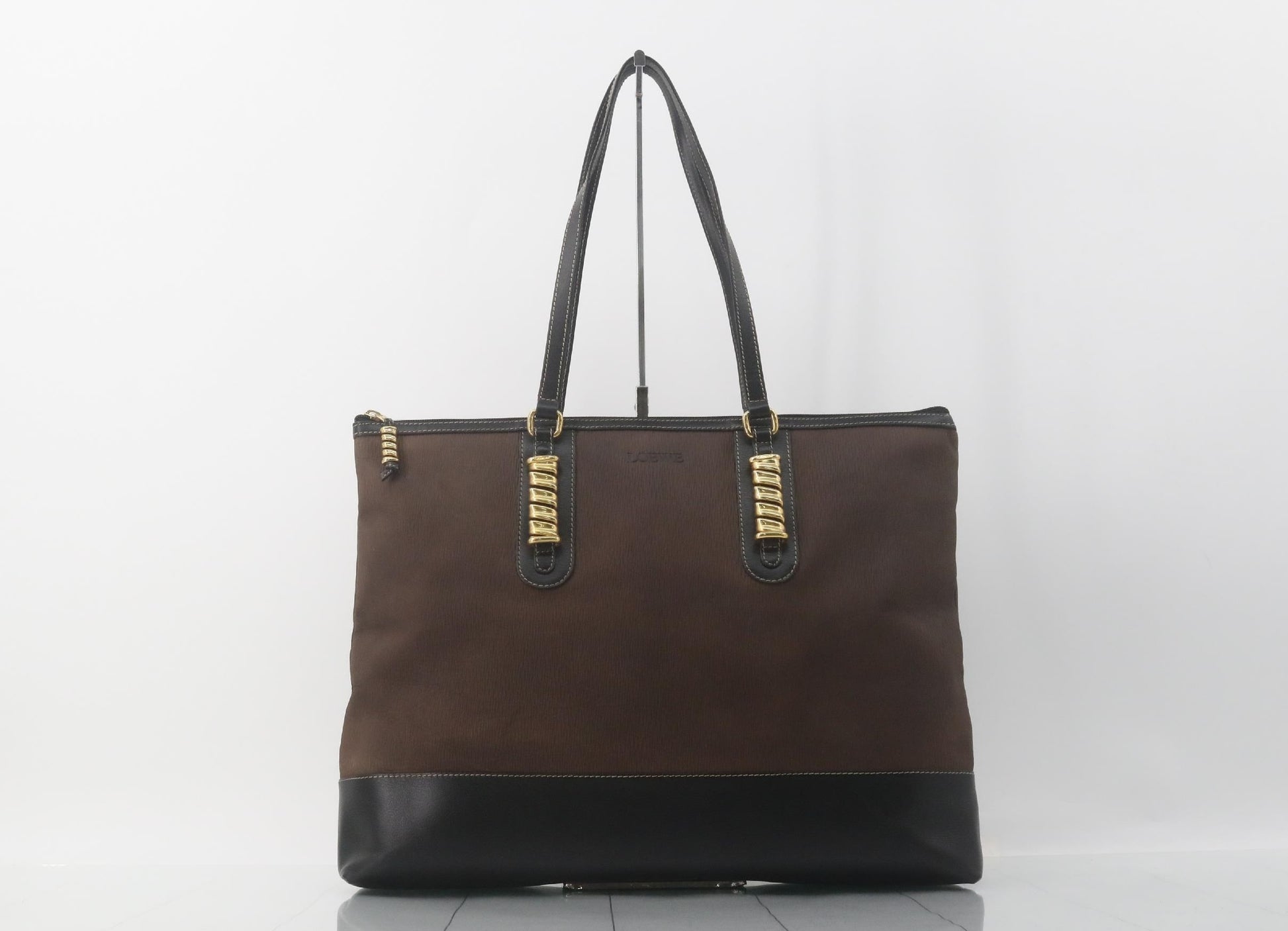 LOEWE Velázquez Tote Bag Leather Brown Black Tote Bag