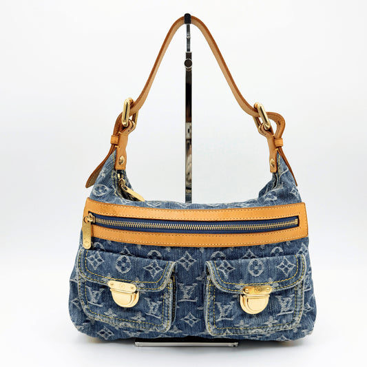LOUIS VUITTON Monogram Denim Baggy PM M95049 Handbag with Dust Bag Included Shoulder Bag