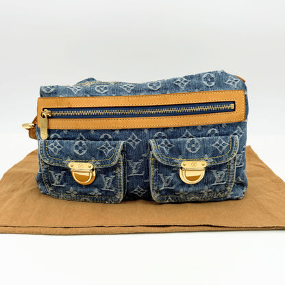 LOUIS VUITTON Monogram Denim Baggy PM M95049 Handbag with Dust Bag Included Shoulder Bag
