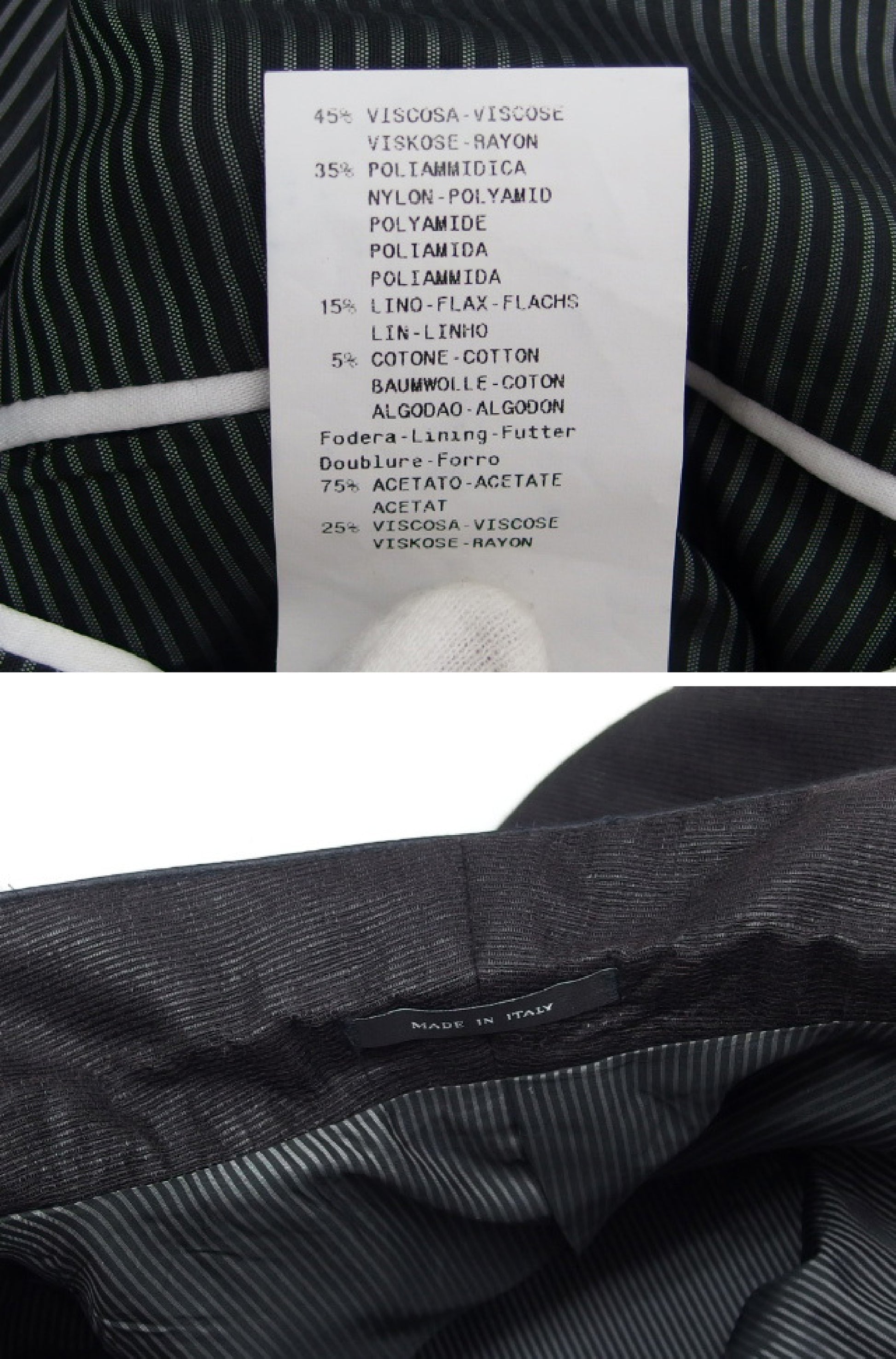 EMPORIO ARMANI EMPORIO ARMANI EMPORIO ARMANI BLUE LINE Tailored Jacket, Linen, Black, Men's, Size 50