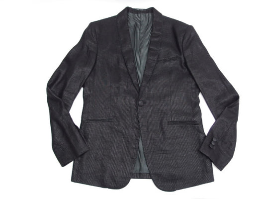 EMPORIO ARMANI EMPORIO ARMANI EMPORIO ARMANI BLUE LINE Tailored Jacket, Linen, Black, Men's, Size 50