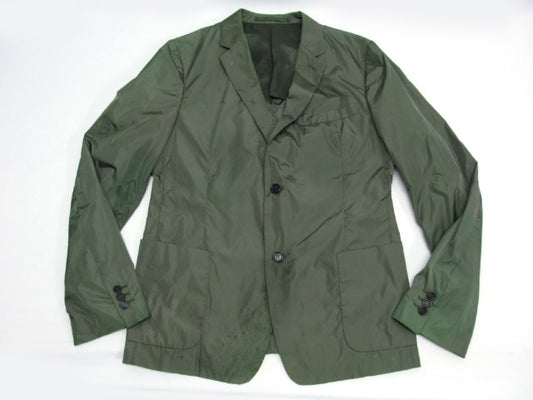 PRADA Prada Nylon Tailored Jacket, Khaki Green, Men's Size 52