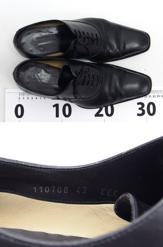 GUCCI Leather Lace-Up Business Shoes Loafers Black Men's Size 42