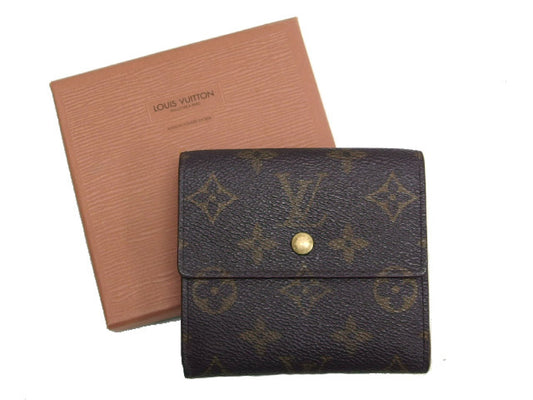 LOUIS VUITTON Monogram Double-Hook Compact Wallet, Monogram Porte Monnaie Bi-Eye Carte Credit, M61652, Manufactured with TH1915 Stamp