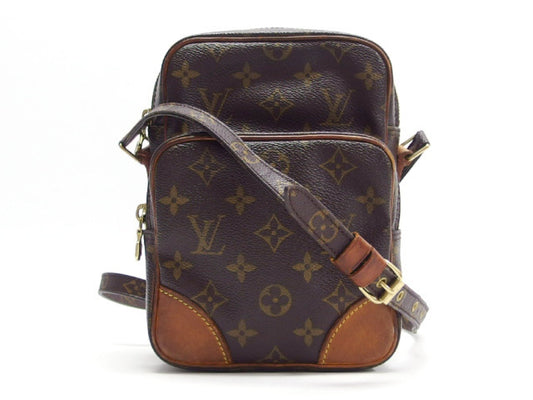 LOUIS VUITTON Monogram Amazon Shoulder Bag, Made in USA, Brown, M45236, Women's, Genuine Leather, Factory Stamp SD0071, *Slightly Repaired by a Third Party, Shoulder Bag