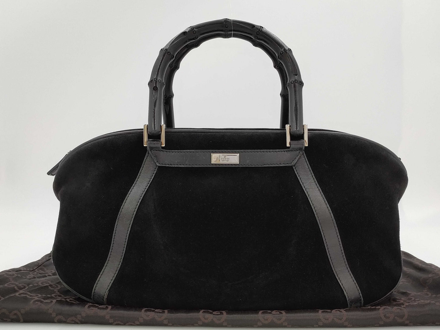 GUCCI Bamboo Velvet Black 002/1084 Handbag