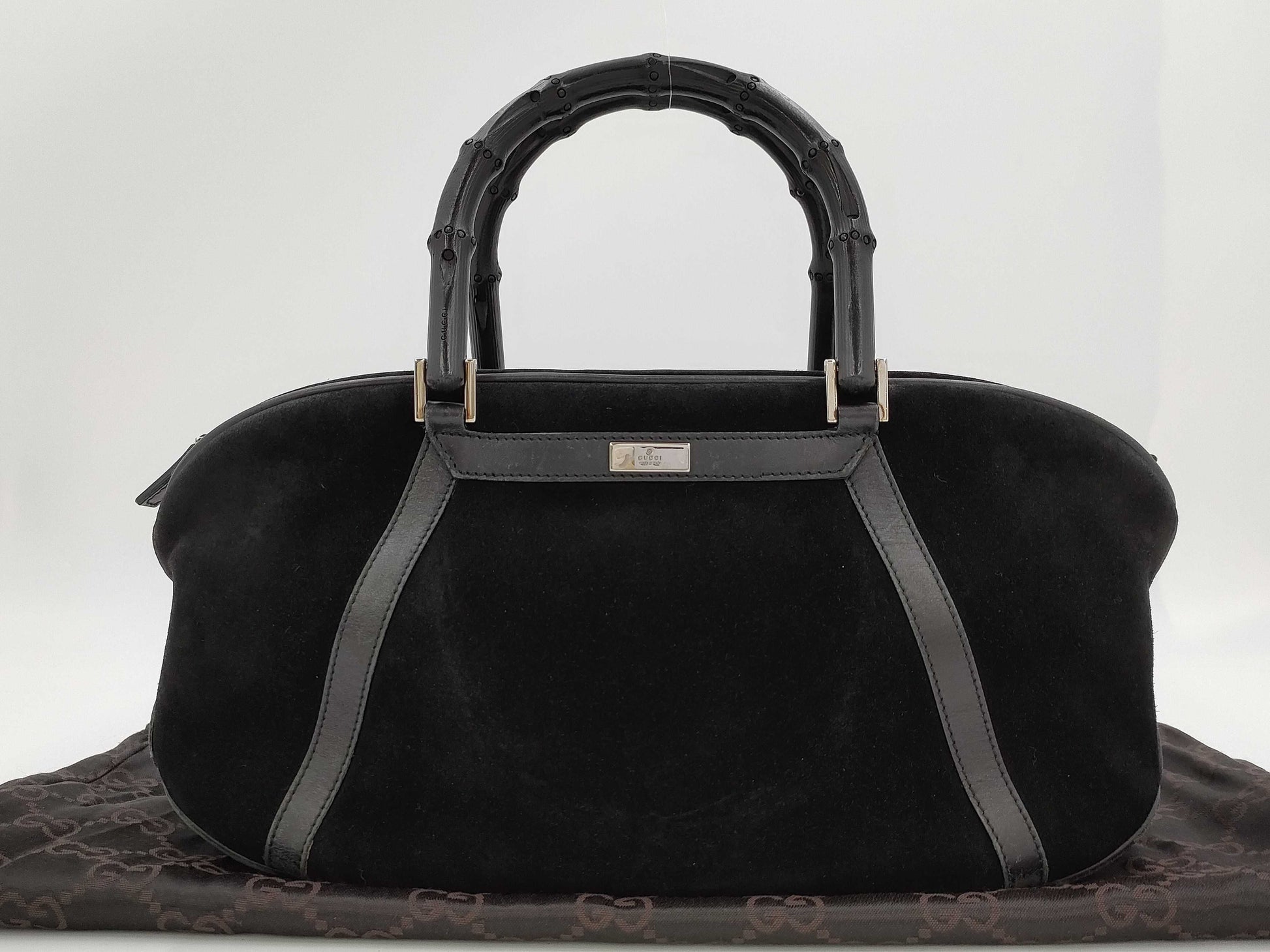 GUCCI Bamboo Velvet Black 002/1084 Handbag