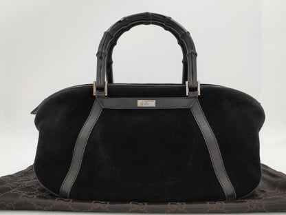 GUCCI Bamboo Velvet Black 002/1084 Handbag