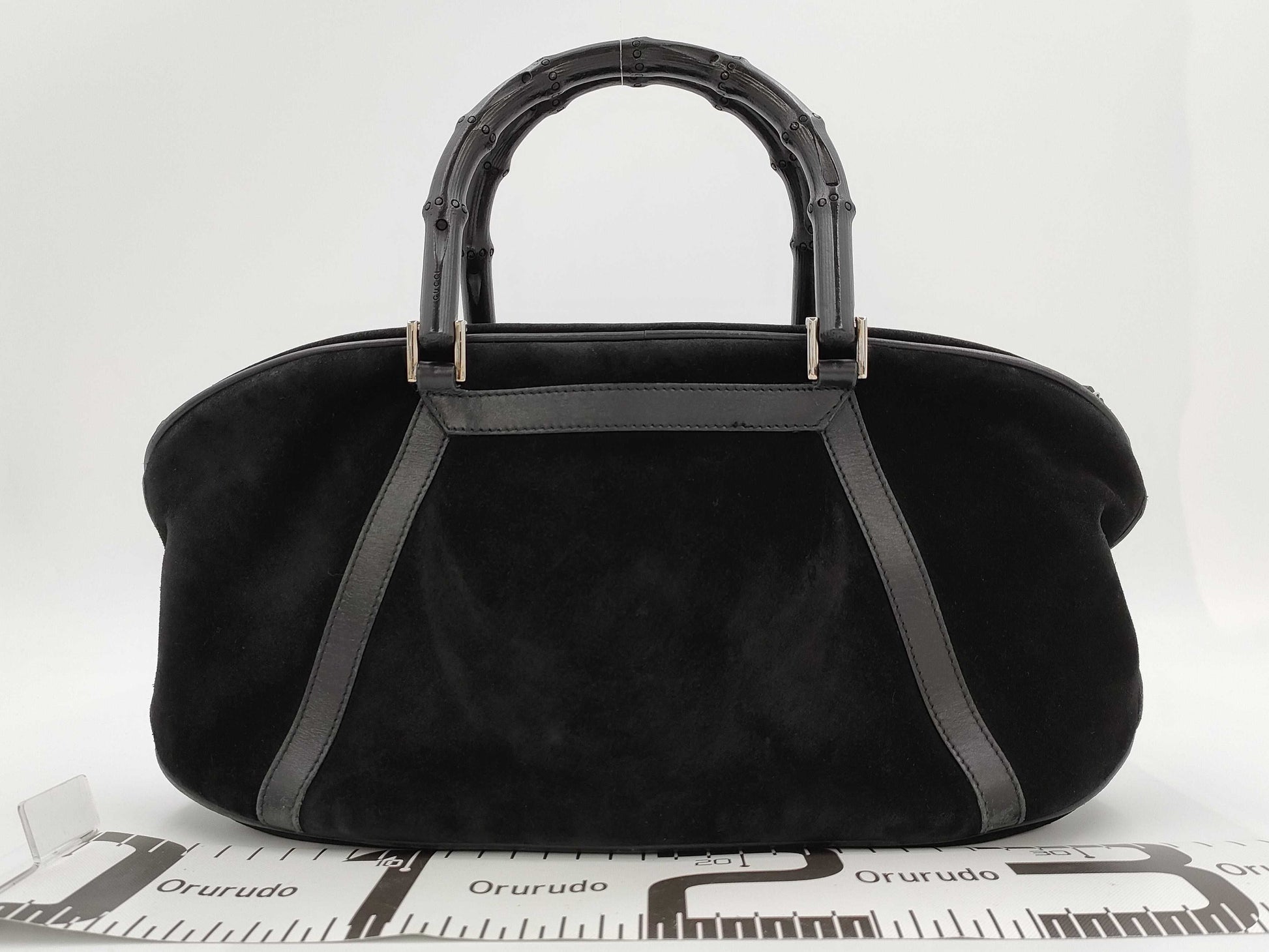 GUCCI Bamboo Velvet Black 002/1084 Handbag