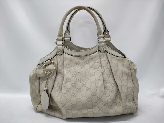GUCCI Gucci Leather Shima Tote Bag Sukey Handbag