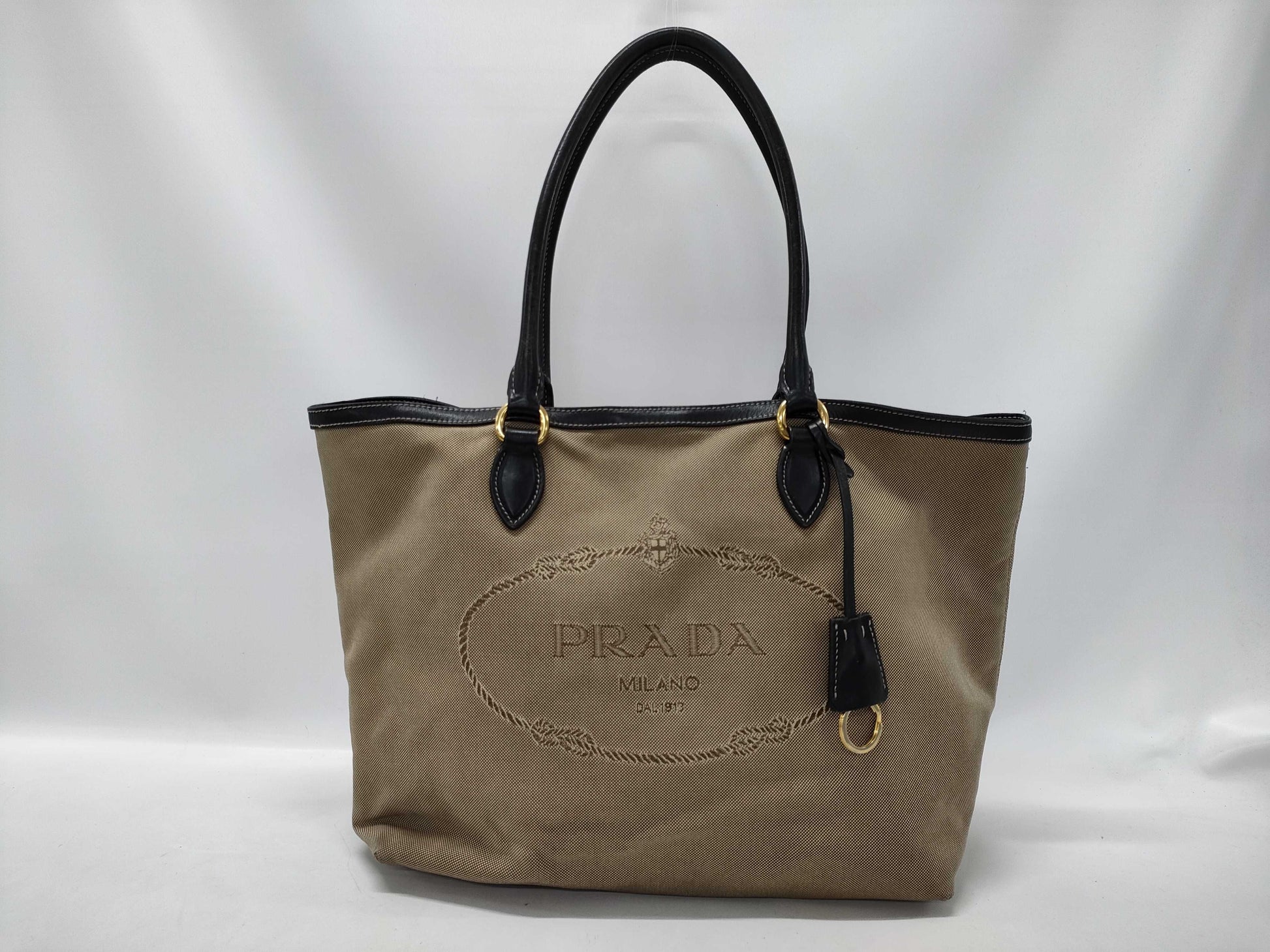 PRADA Canvas Tote Bag Beige Tote Bag