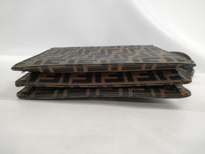 FENDI W-Flap 2-Way Shoulder Bag Zucca Handbag