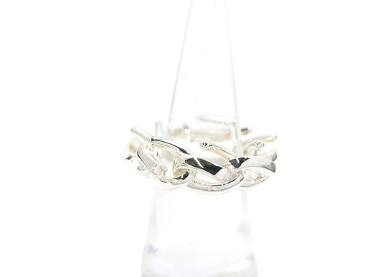 Tiffany & Co. Tiffany Forge Link Ring High Polished Sterling Silver Ring