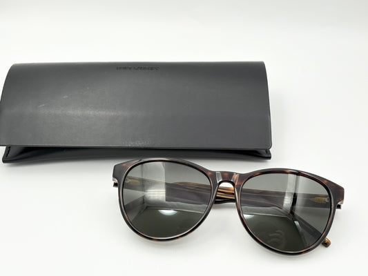 SAINT LAURENT SAINT LAURENT SL335/F Logo 56□17-145 Asian Fit Tortoiseshell Brown Sunglasses with Leather Case and Cloth