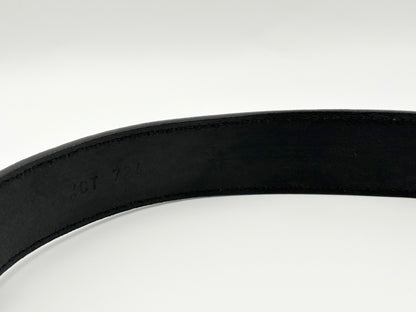 VALENTINO V Logo Signature XCT724 Rhinestone and Beaded Crystal Buckle Leather Belt 75/30 Black Crocodile Embossed Belt