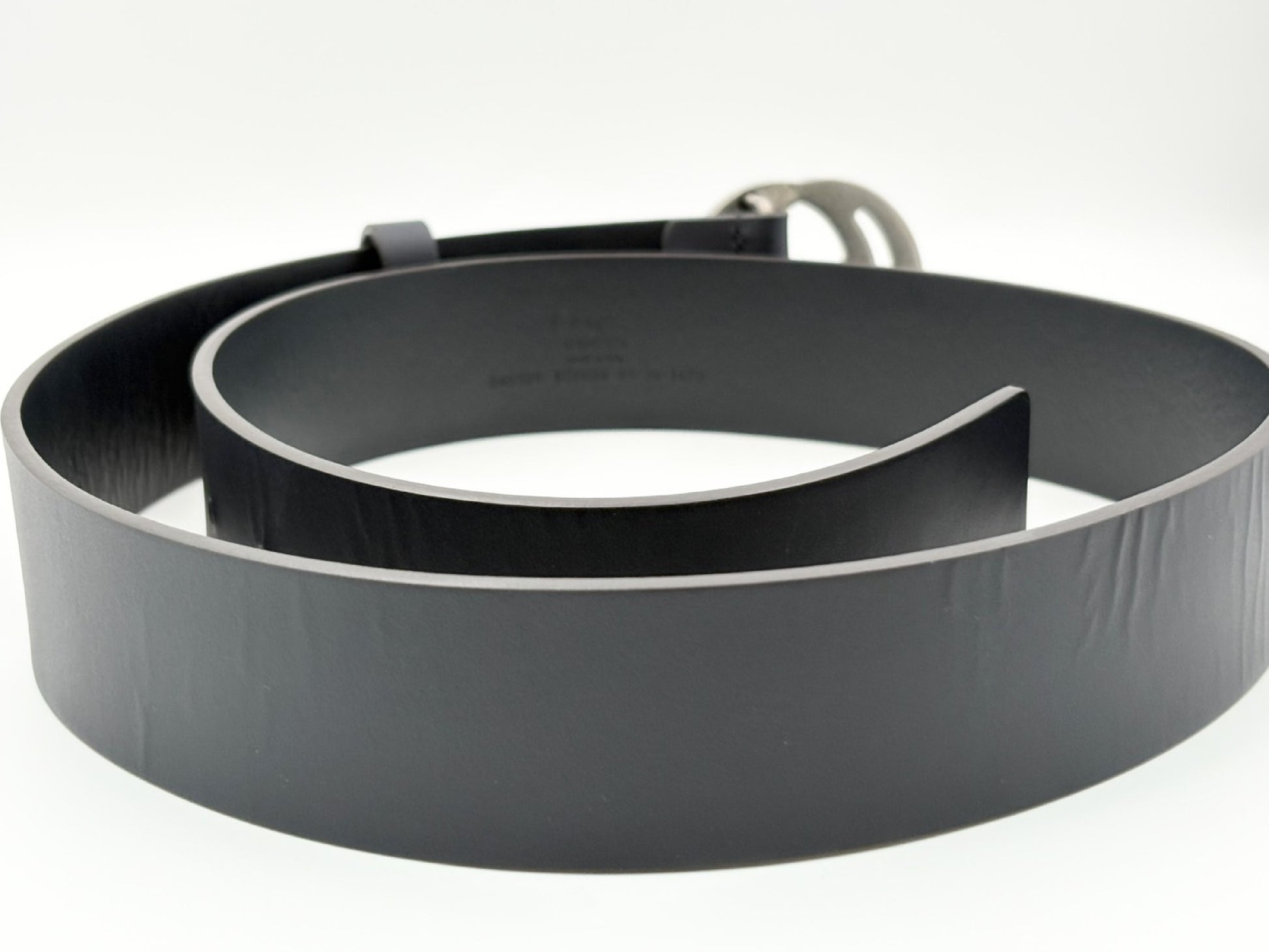 GUCCI 546389 Interlocking G Leather Belt 85/34 Navy