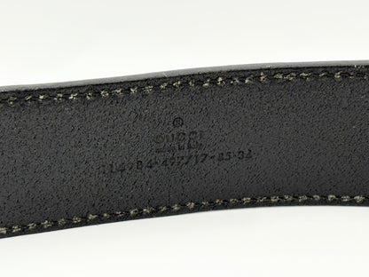 GUCCI 114984 Interlocking G Leather Belt 85/34 Black Belt