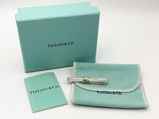 Tiffany & Co. Tiffany Signature 925x750 Silver and Gold Tie Clip/Cufflinks