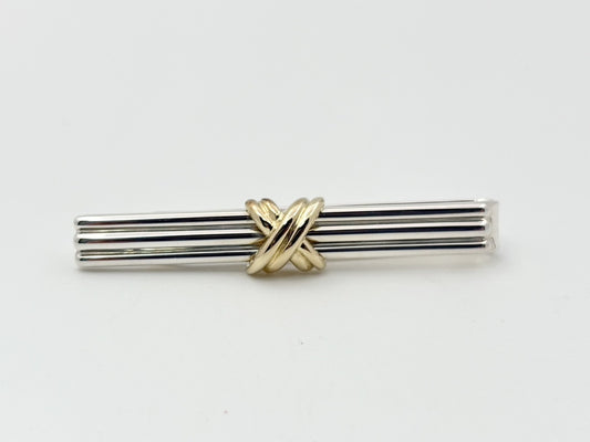 Tiffany & Co. Tiffany Signature 925x750 Silver and Gold Tie Clip/Cufflinks