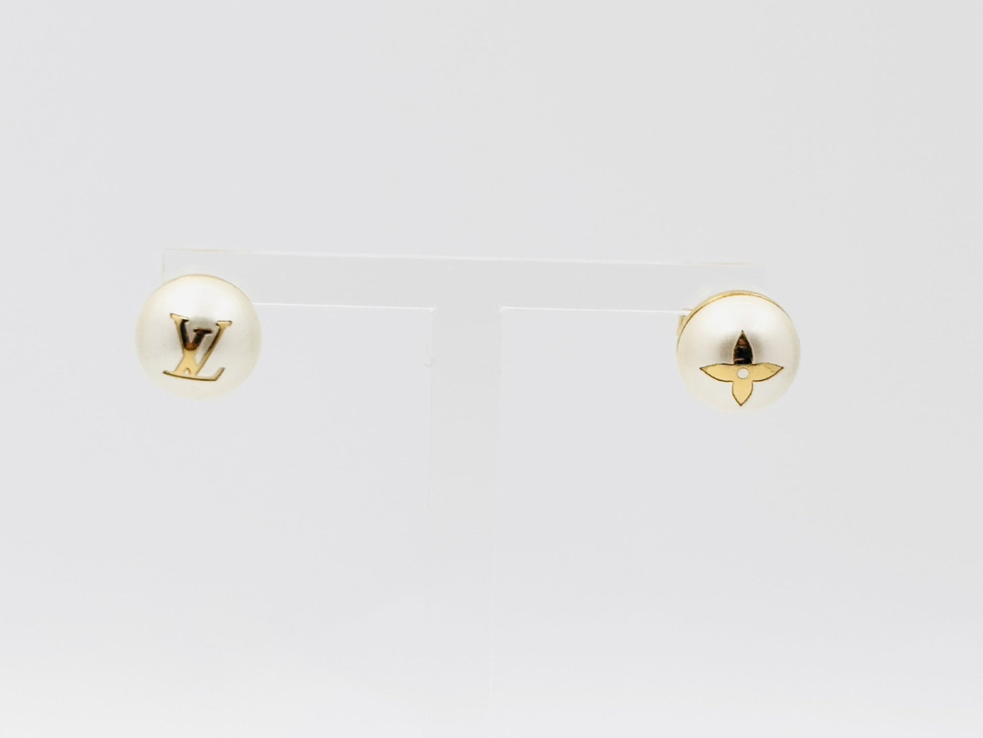 LOUIS VUITTON M01589 Stud My Mix Pearl Earrings OB4214