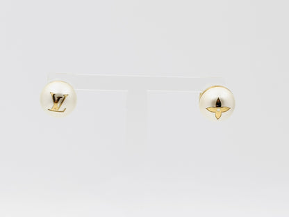 LOUIS VUITTON M01589 Stud My Mix Pearl Earrings OB4214