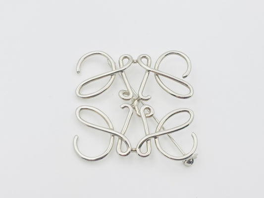 LOEWE Anagram Brooch Silver Brooch