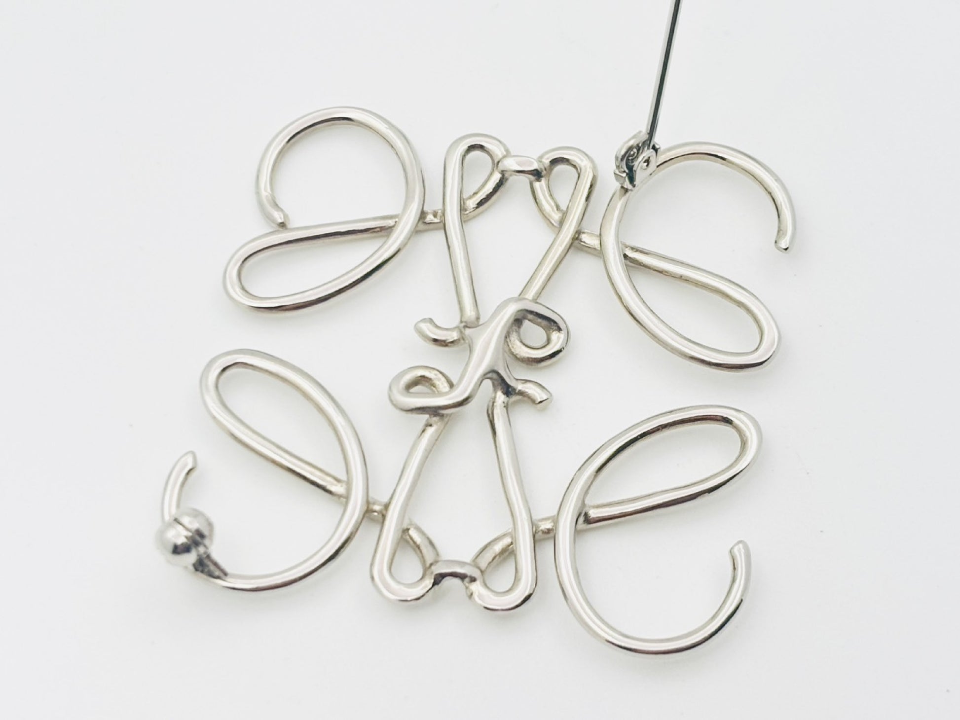 LOEWE Anagram Brooch Silver Brooch