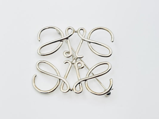 LOEWE Anagram Brooch Silver Brooch