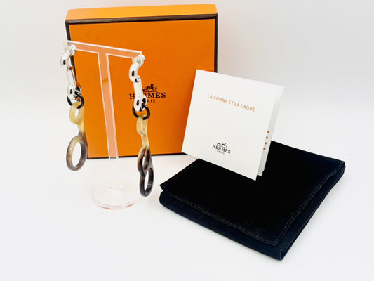 HERMES Rhapsody Buffalo Horn Asymmetrical Earrings