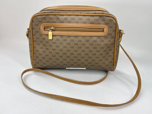 GUCCI Micro GG PVC/Leather Shoulder Bag