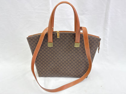 CELINE Macadam PVC 2-Way Tote Bag with Logo Plate, Shoulder Bag, Handbag