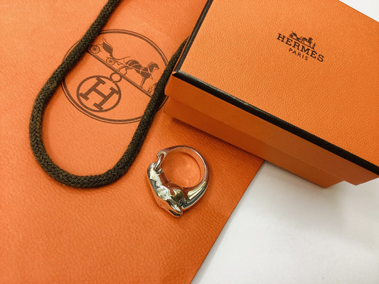 HERMES Ag925 Gallop Ring #52 22O440598 15.7g Ring
