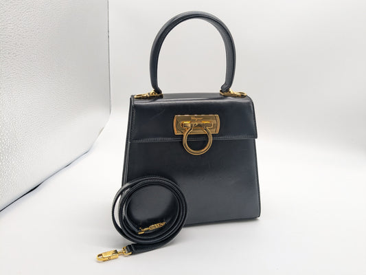Salvatore Ferragamo Gancini 2-Way Handbag with Strap