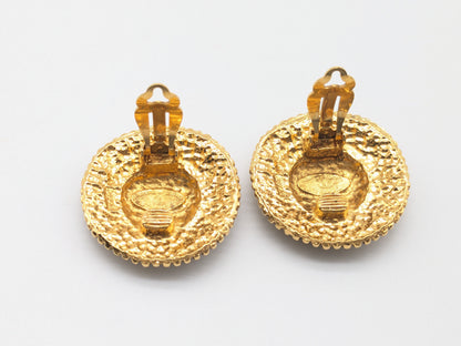 CHANEL CHANEL Logo Coco Mark Earrings with Rice