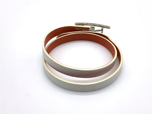 HERMES Leather Bracelet "Api 3" Total Length: Approximately 38cm Bracelet/Bangle