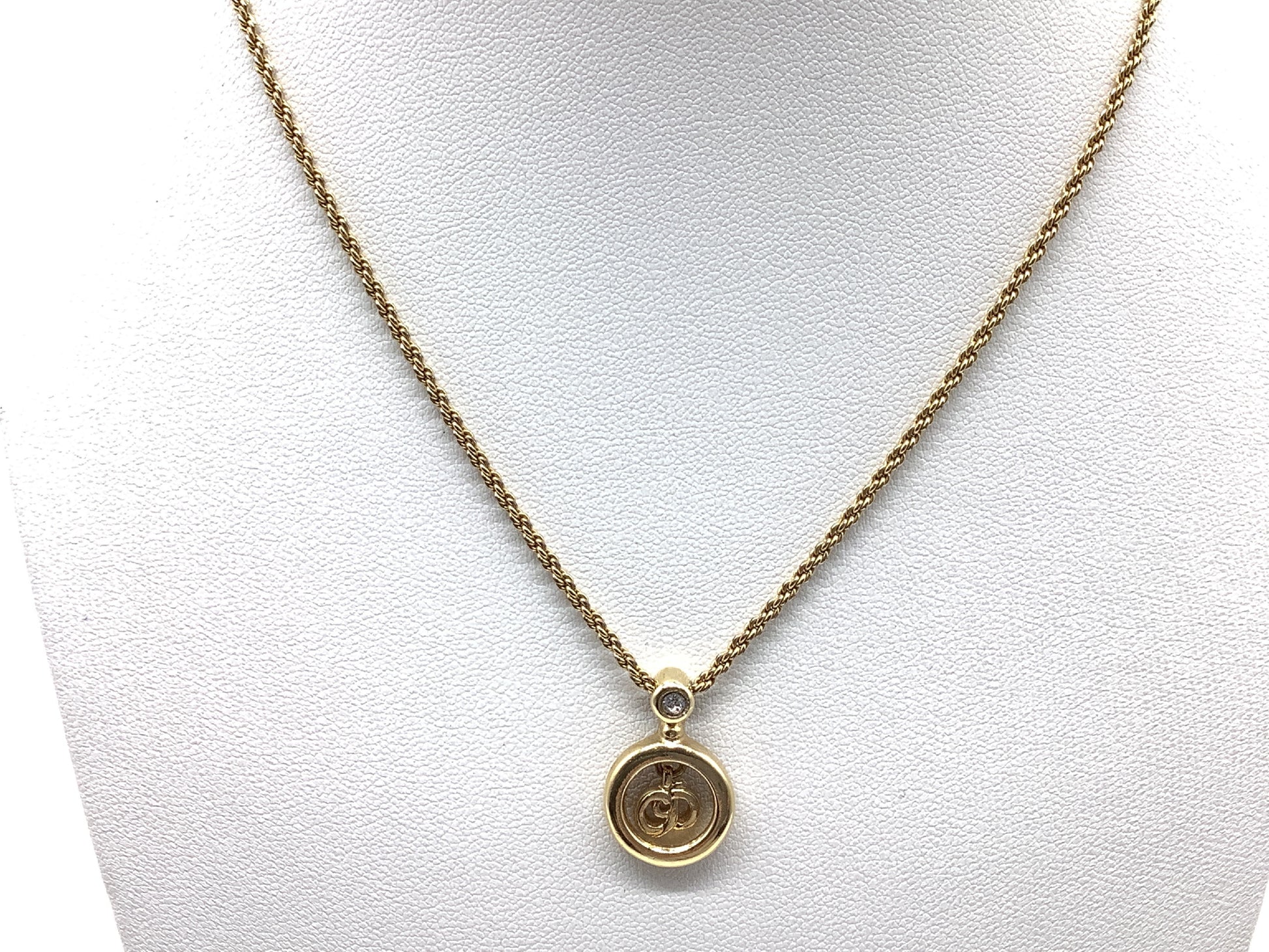 Dior Precious Metal Necklace Pendant Chain Approx. 40cm Necklace