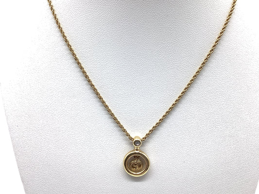 Dior Precious Metal Necklace Pendant Chain Approx. 40cm Necklace