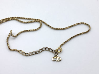 Dior Precious Metal Necklace Pendant Chain Approx. 40cm Necklace