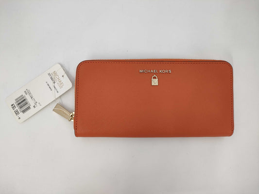 Michael Kors long wallet with round zipper, orange