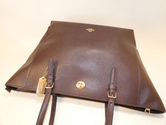 COACH Turnlock Leather Tote Shoulder Bag