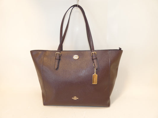 COACH Turnlock Leather Tote Shoulder Bag