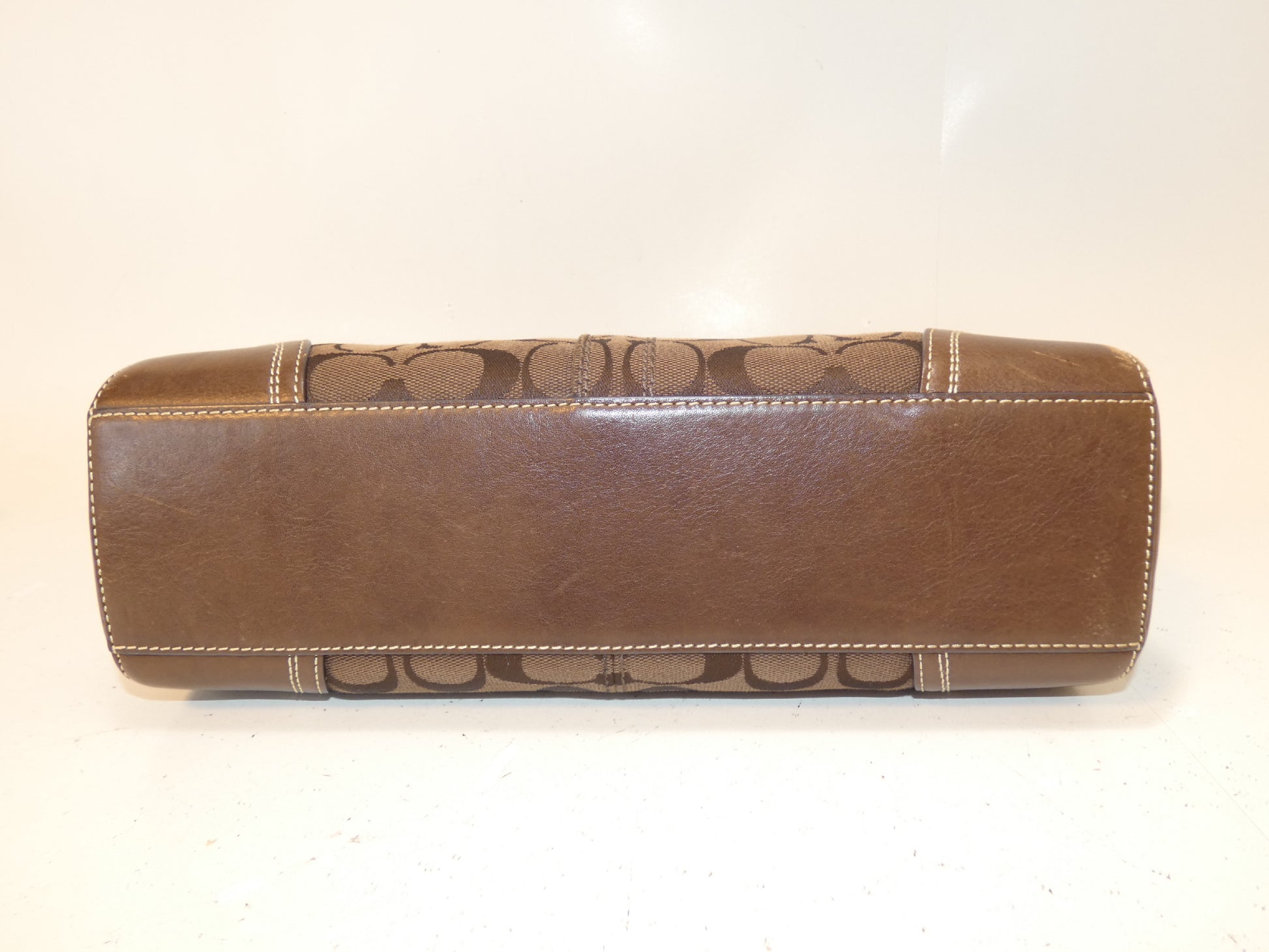 COACH Turnlock Signature Canvas and Leather Shoulder Bag